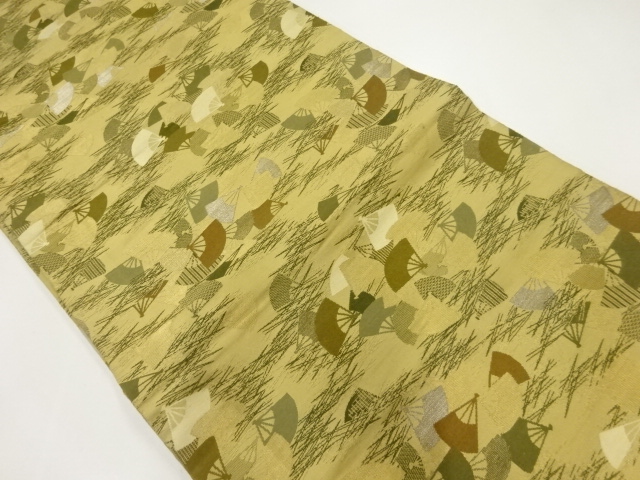 アンティーク　扇模様織出し丸帯（材料）